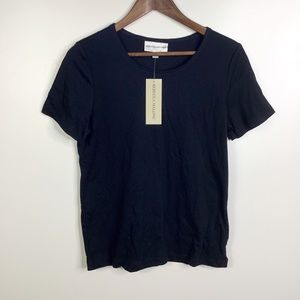 Rebecca Malone Solid Black Basic Tee NWT